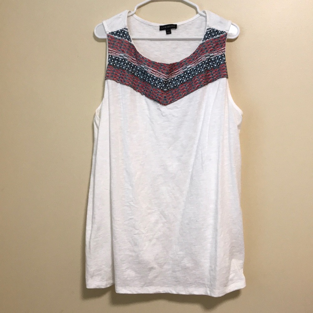 Lane Bryant Tank with Patterned Neck
